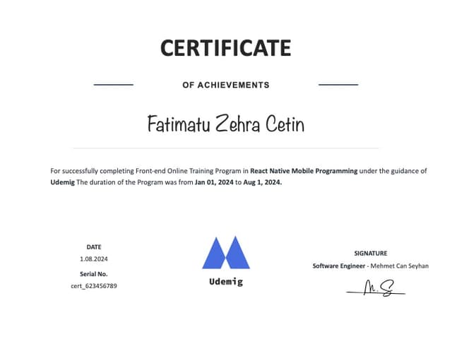 Frontend Sertifika